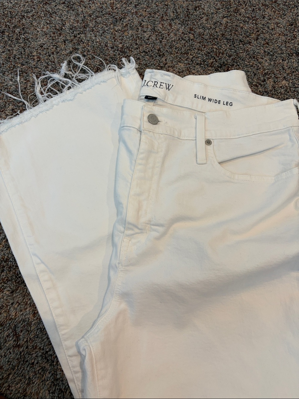 J. Crew Slim Wide Leg Jeans in White- never worn!
